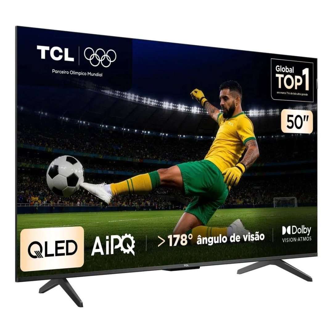 Smart Tv Tcl 50 Polegadas Qled 4k P7k Wifi Bluetooth Google Tv Hdr10+ Dolby Atmos Dolby Vision 50p7k