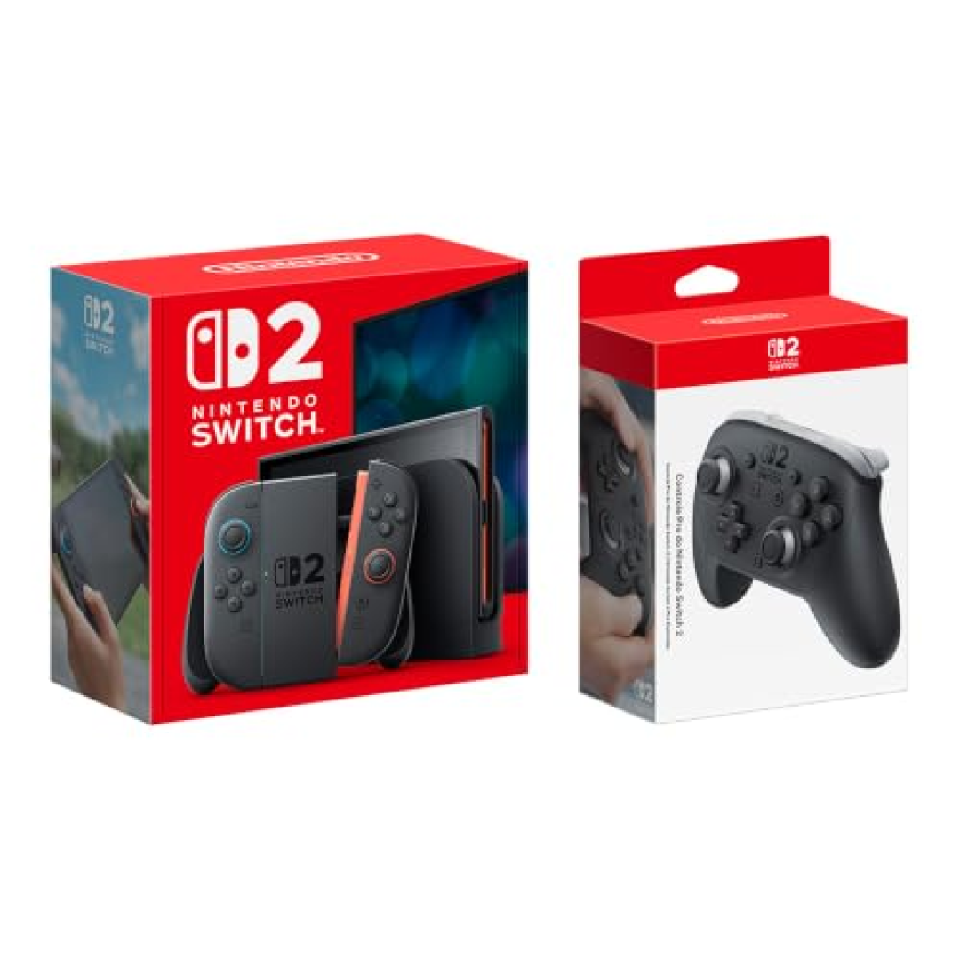 Kit Bundle Console Nintendo Switch 2 + Controle oficial Pro Nintendo