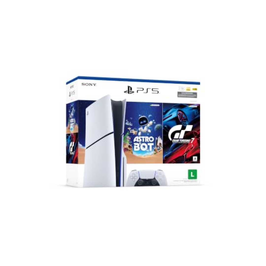 PlayStation 5 Slim Disk Pacote Astro Bot e Gran Turismo 7