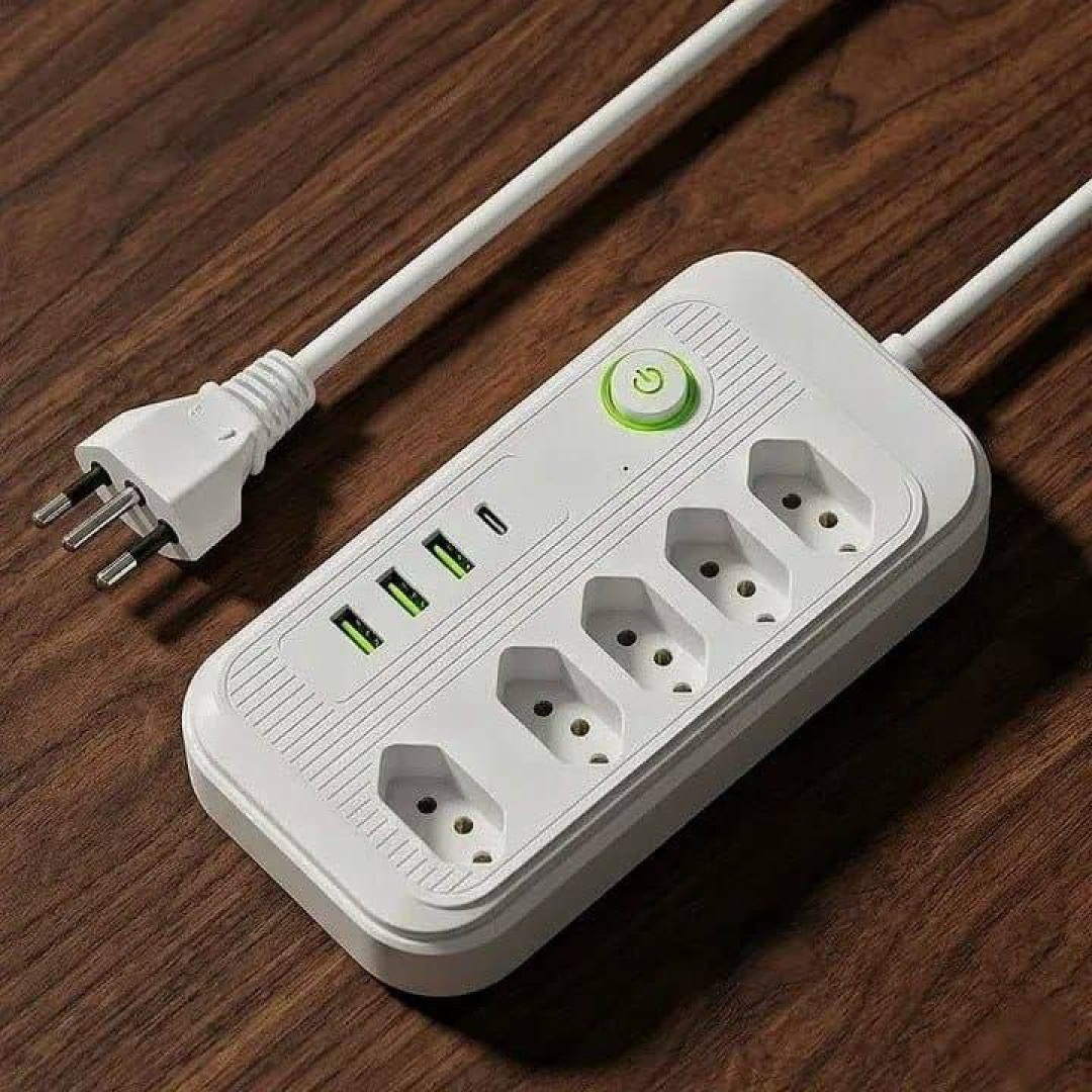 Extensão Elétrica Tomadas Usb Type-c Bivolt 2m Chave Liga Jxb9 5+3+1