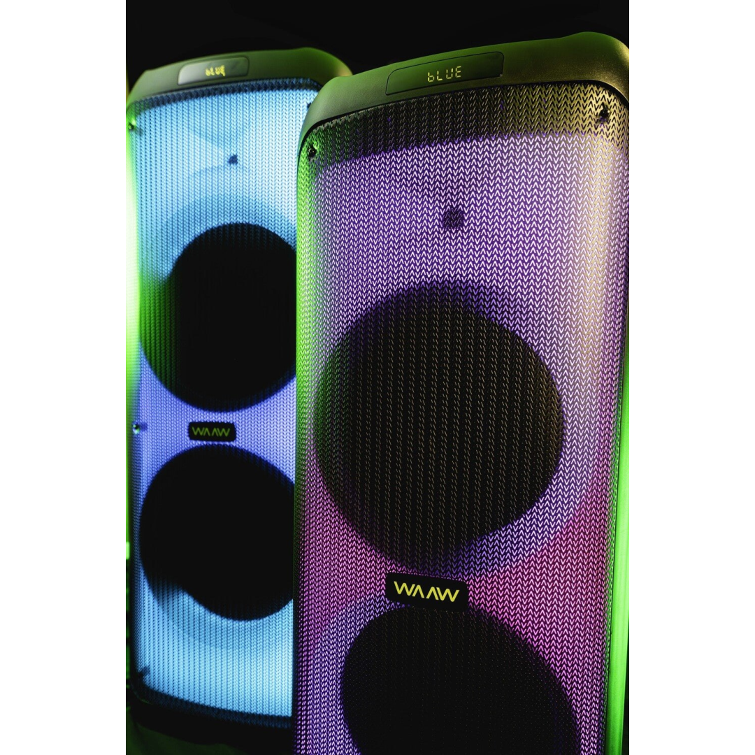 Waaw Caixa de Som Bluetooth Waaw Infinite 1000 Painel Led Flames 1000w Rms Bivolt