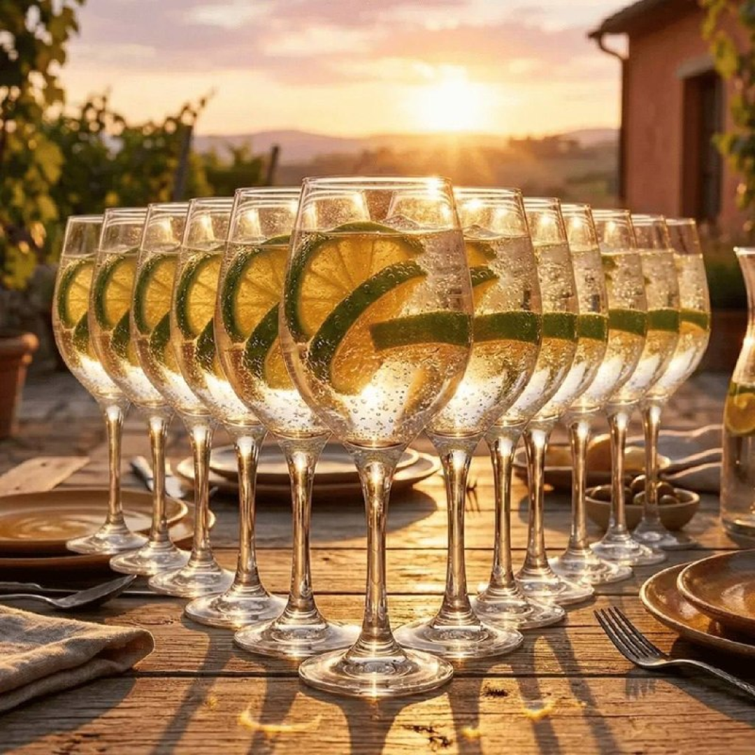 Jogo De Taças Para Vinho Ruvolo De Vidro, 490 Ml  Kit Com 12 Peças Incolor