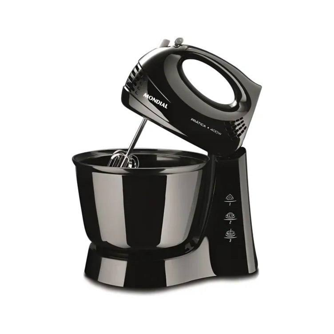 Batedeira Mondial Prática B-44 Com 3 Velocidades Preto 110v