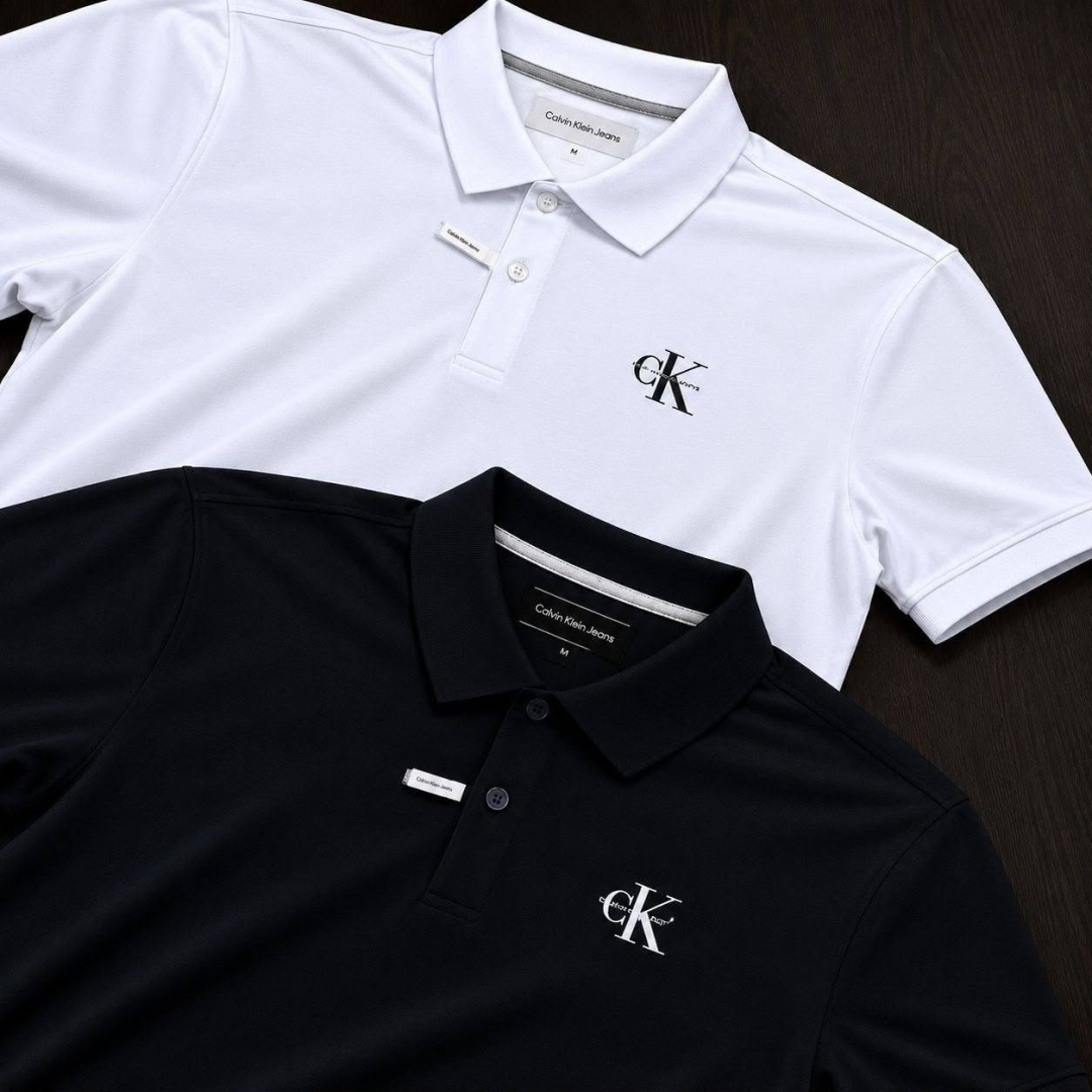 Polo Calvin Klein Jeans Piquet Regular Re Issue Preta