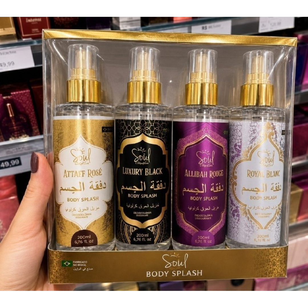 Kit com 4 Body Splash Árabe 200ml Feminino