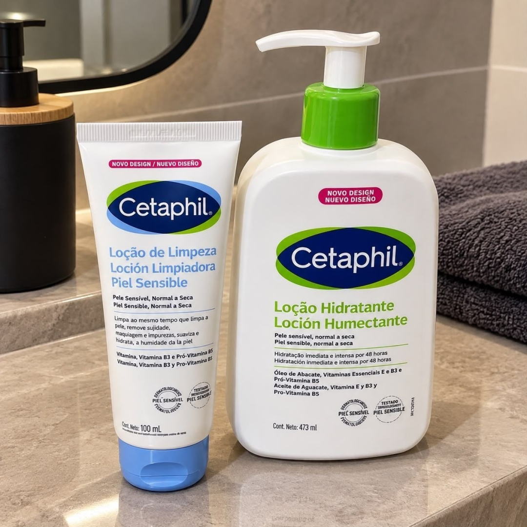 Kit Creme Hidratante 473ml e Loção De Limpeza 100ml Cetaphil
