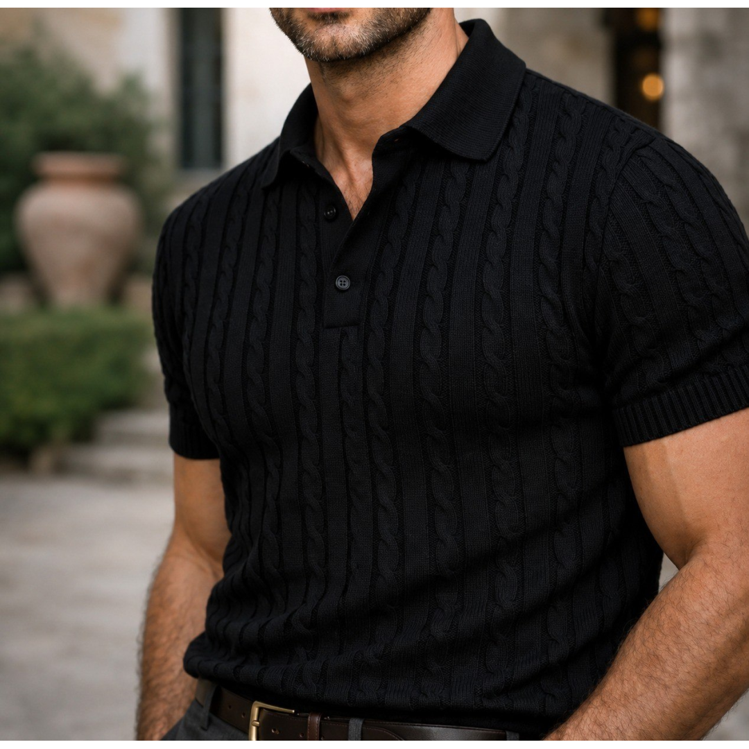 Camisa Polo Tricô Trama Trançada