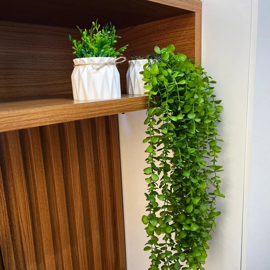 Kit 2 Vasos Decorativos Com Eucalipto E Folhagem Laço