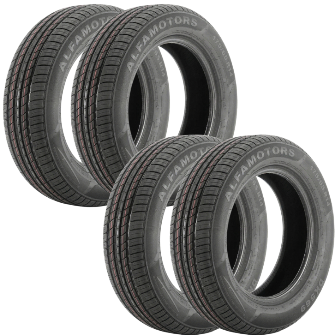 Jogo 4 Pneus Pneus 175/65 R14 Alfamotors DK569 90/88T 6PR Reinforced