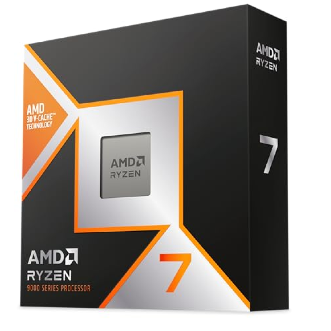 Processador AMD Ryzen 7 9800X3D (AM5/ 8 Cores/ 16 Threads/ 5.2 GHz/ 104 MB Cache/Radeon Graphics/Sem Cooler)