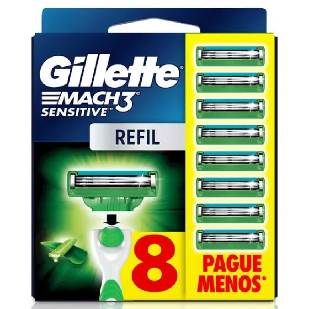 Carga Gillette Mach3 Sensitive 8 Unidades