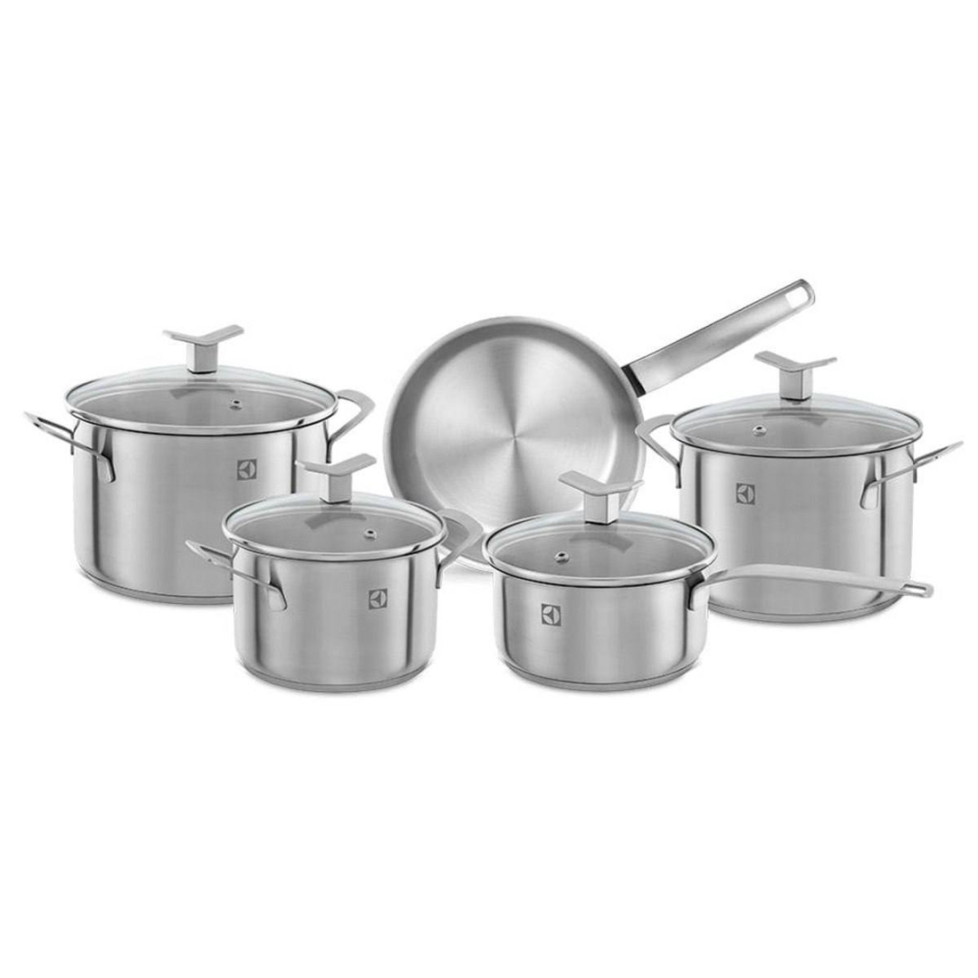 Jogo de Panelas Electrolux Inox com 5 Peças Design com Fundo Triplo
