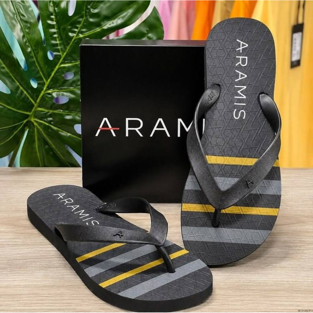 Chinelo Sandália Aramis Masculino Conforto Casual Preto 88 Liso 39/40