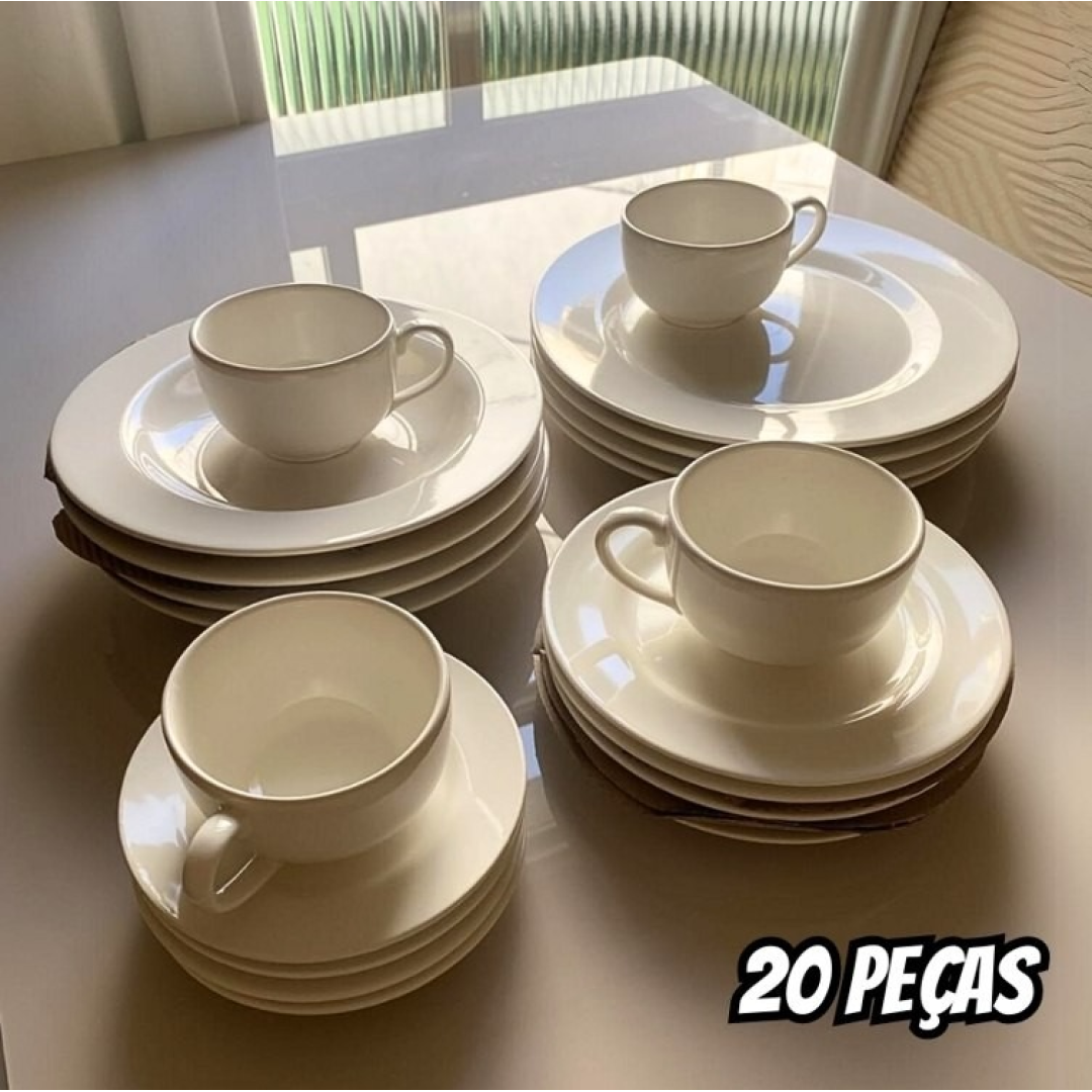 Aparelho de Jantar 20 pçs Branco Liso Alleanza