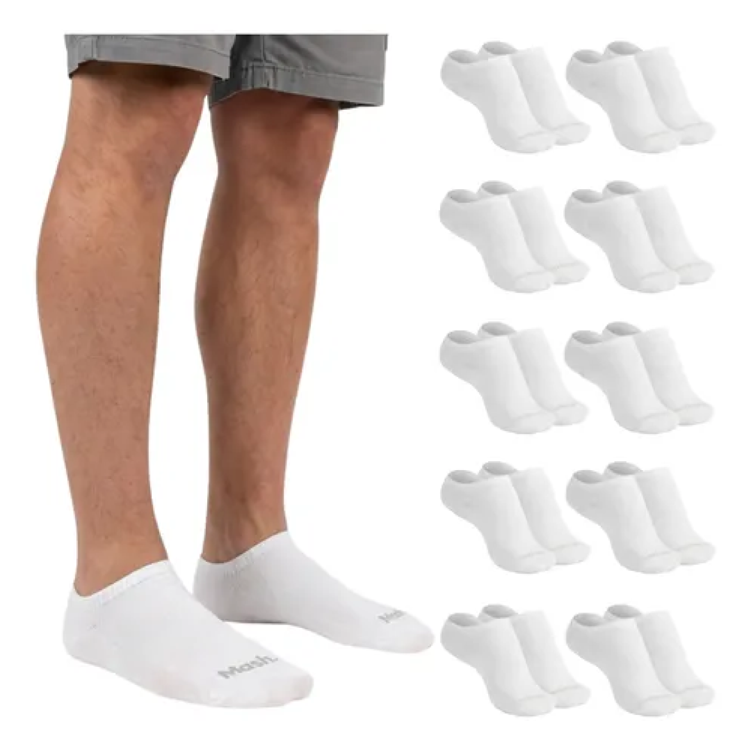 Kit com 10 Pares Meia Invisível Soquete Mash