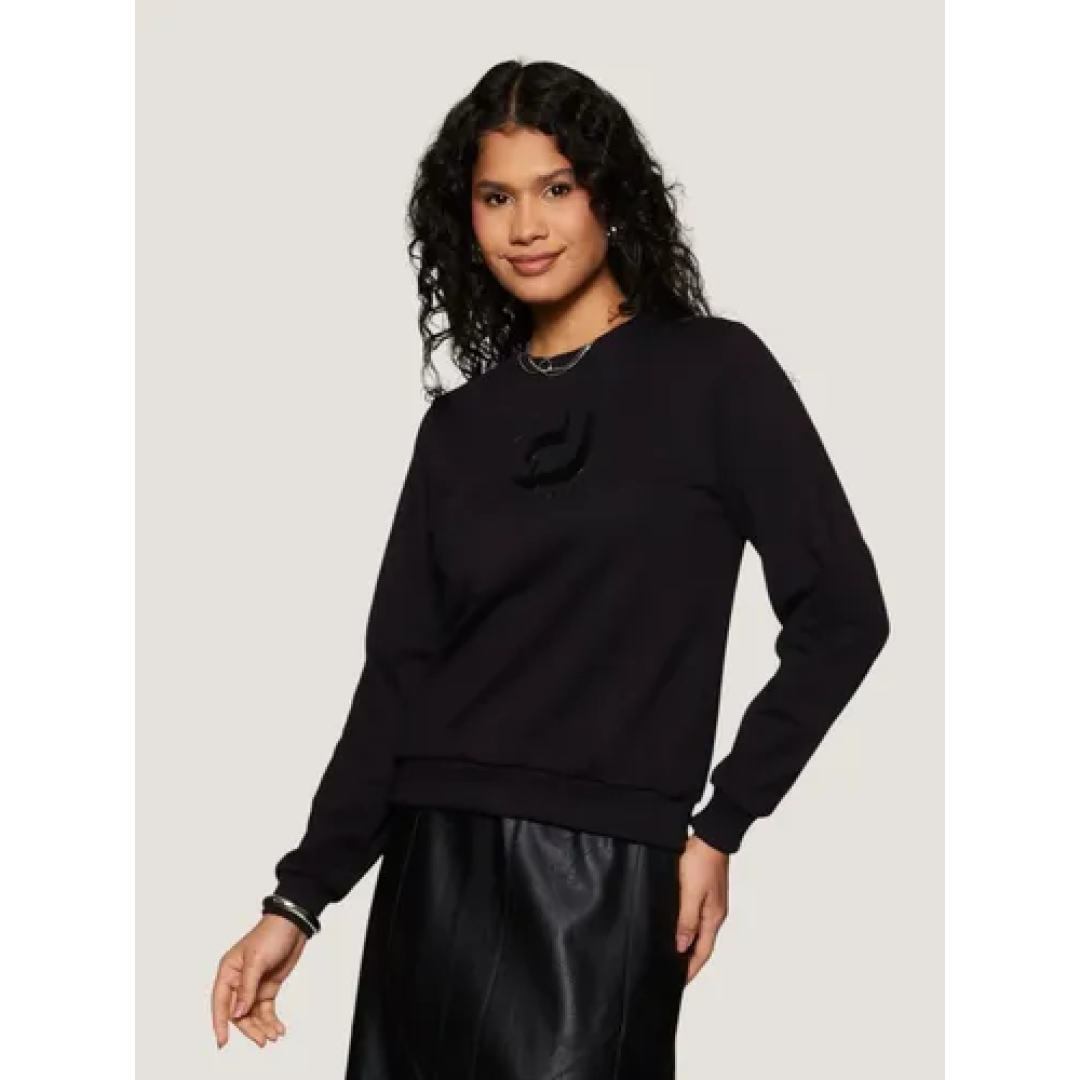 Canguru Colcci Jeans Feminino Preto/Branco/Marrom Liso