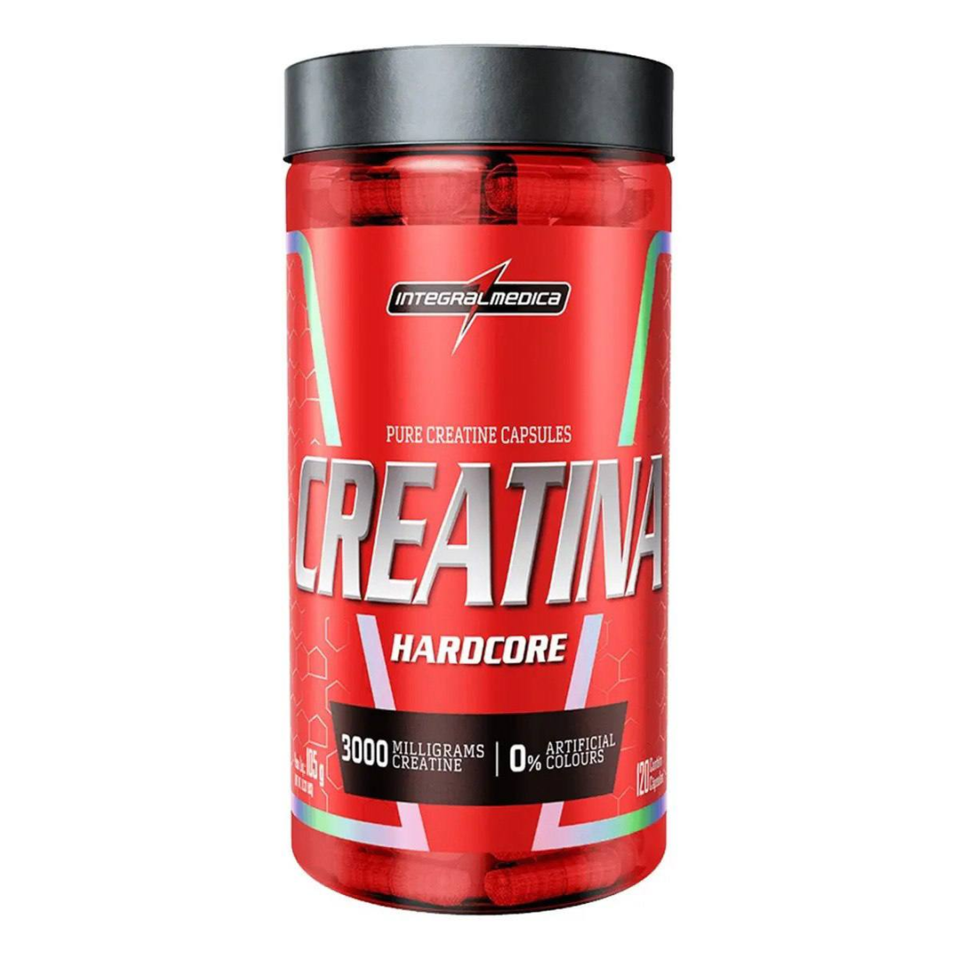 Creatina Hardcore 100% Pura 120 Capsulas Energia e Força - Integralmedica
