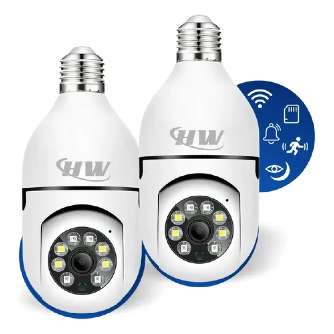 Kit com 2 Câmeras Lâmpada Ip Wi-fi 360°