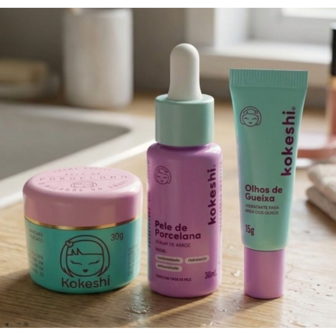 Kit Kokeshi Pele De Porcelana + Olhos De Gueixa + Pele Plena
