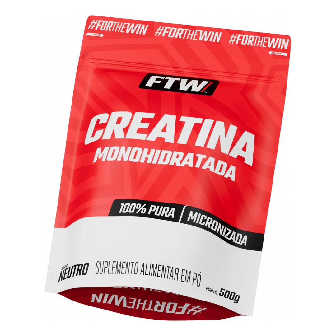 Creatina Monohidratada Pura 500g Refil Suplemento em Pó 100% - FTW