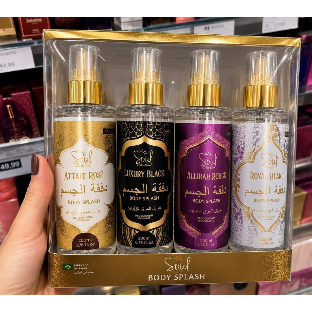 Kit com 4 Body Splash Árabe 200ml Feminino