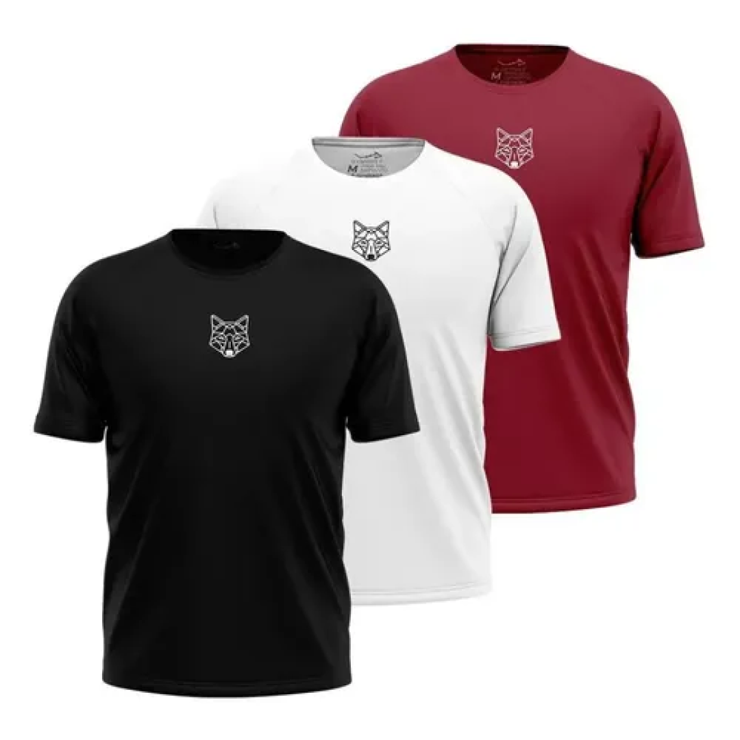 Kit com 3 Camisetas Dry Alpha Lobo