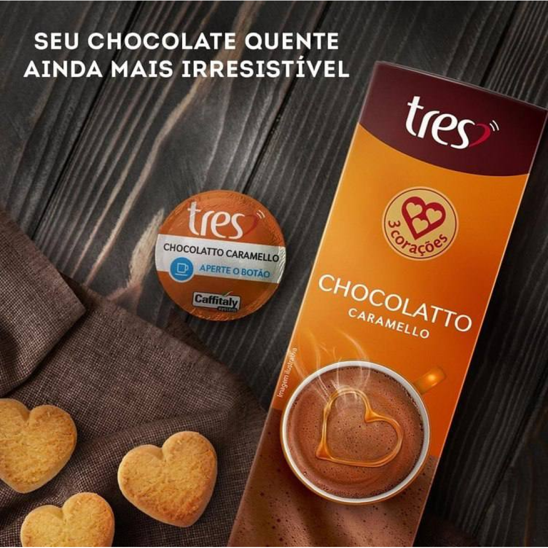 3 Corações Cápsula Chocolatto Caramelo TRES - 10 unidades