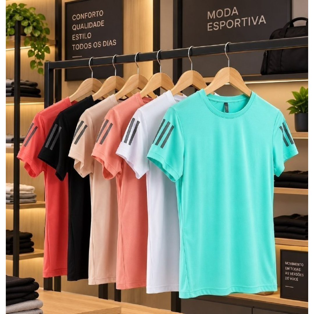 Camiseta Básica Feminina Seda Gelada para Exercícios