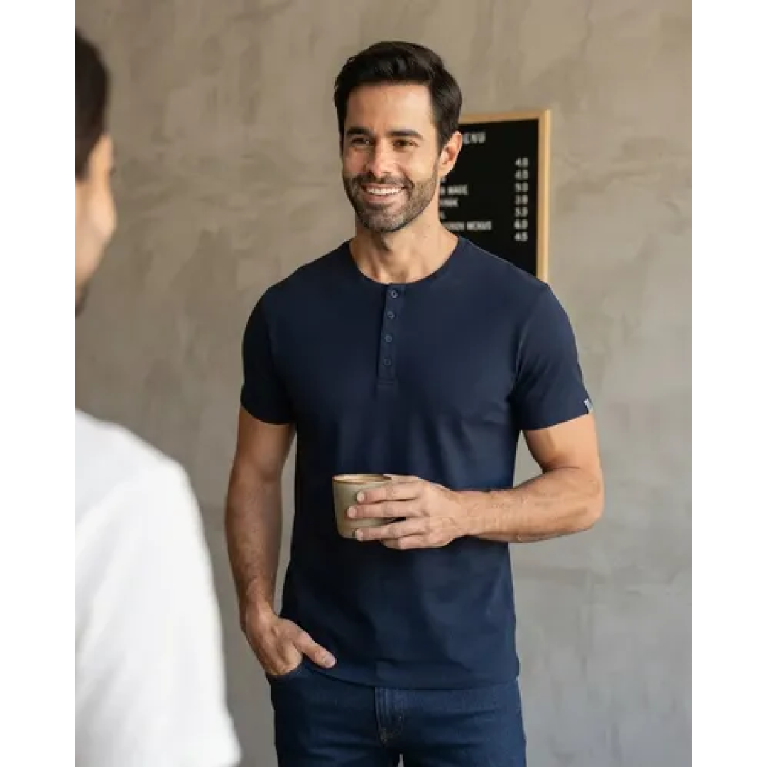 Camiseta Henley Slim Fit