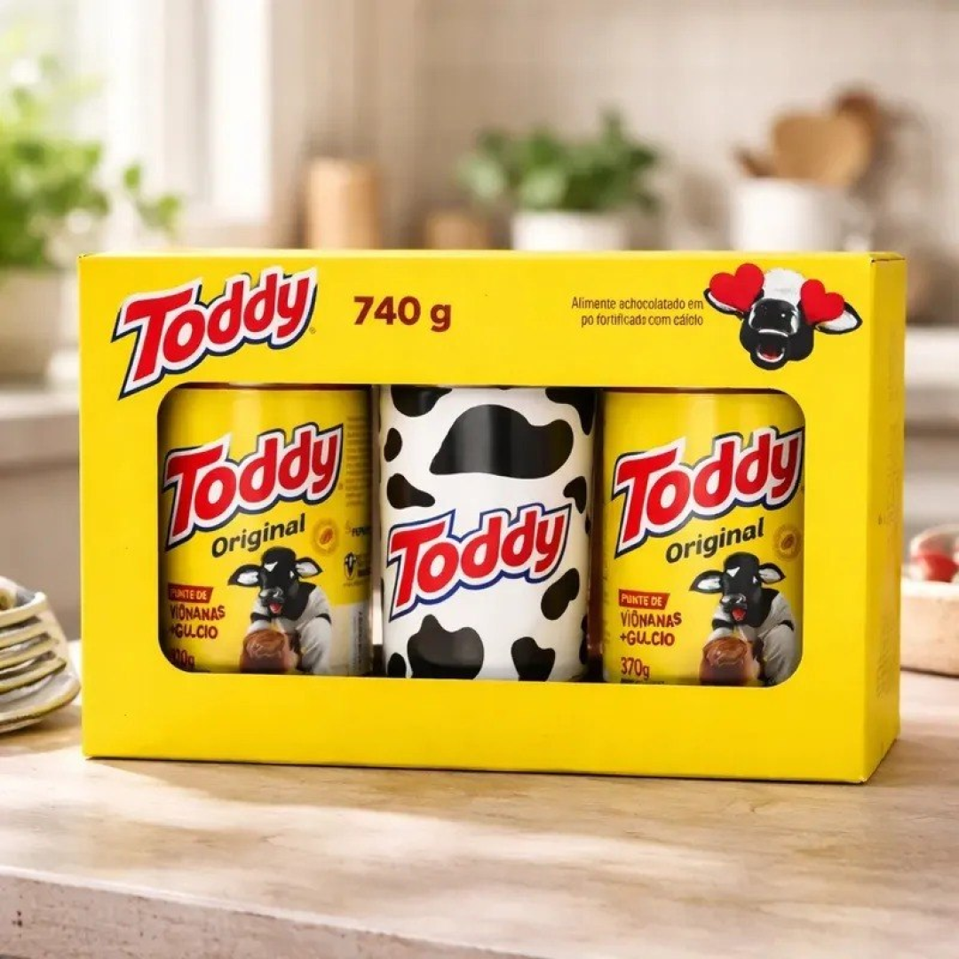 Kit com 2 Achocolatados Pó Original Toddy 740g Copo Exclusivo