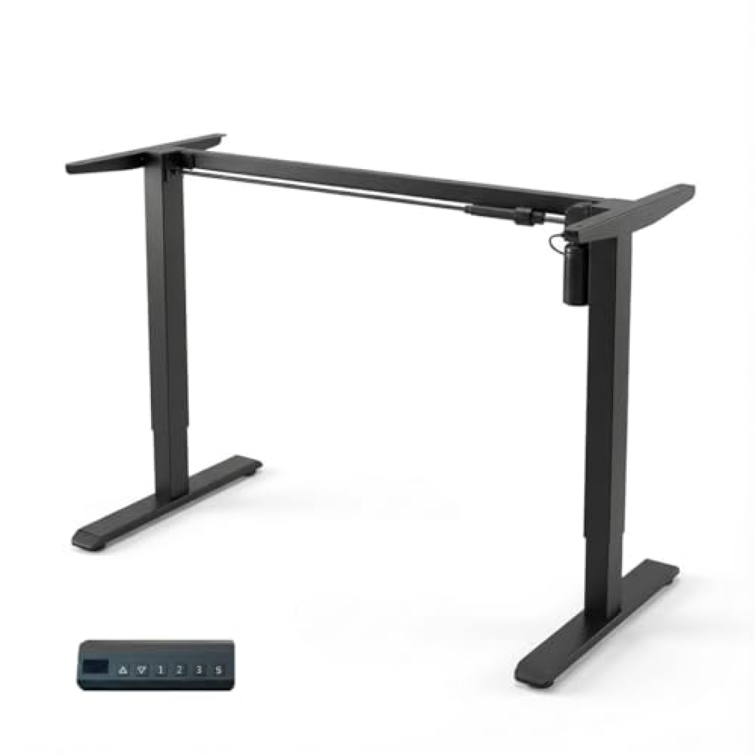 Estrutura de Mesa Elétrica Ajustável Altura de 72cm a 120cm Base Ergonômica preto
