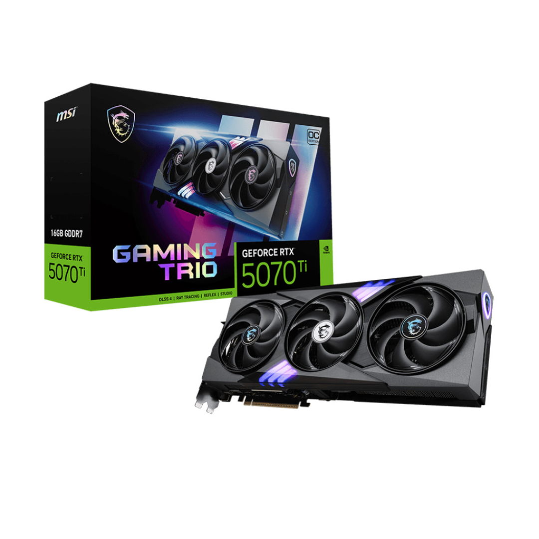 Placa de Vídeo MSI NVIDIA GeForce RTX 5070 Ti Gaming trio OC,16GB GDDR7 912-V531-272