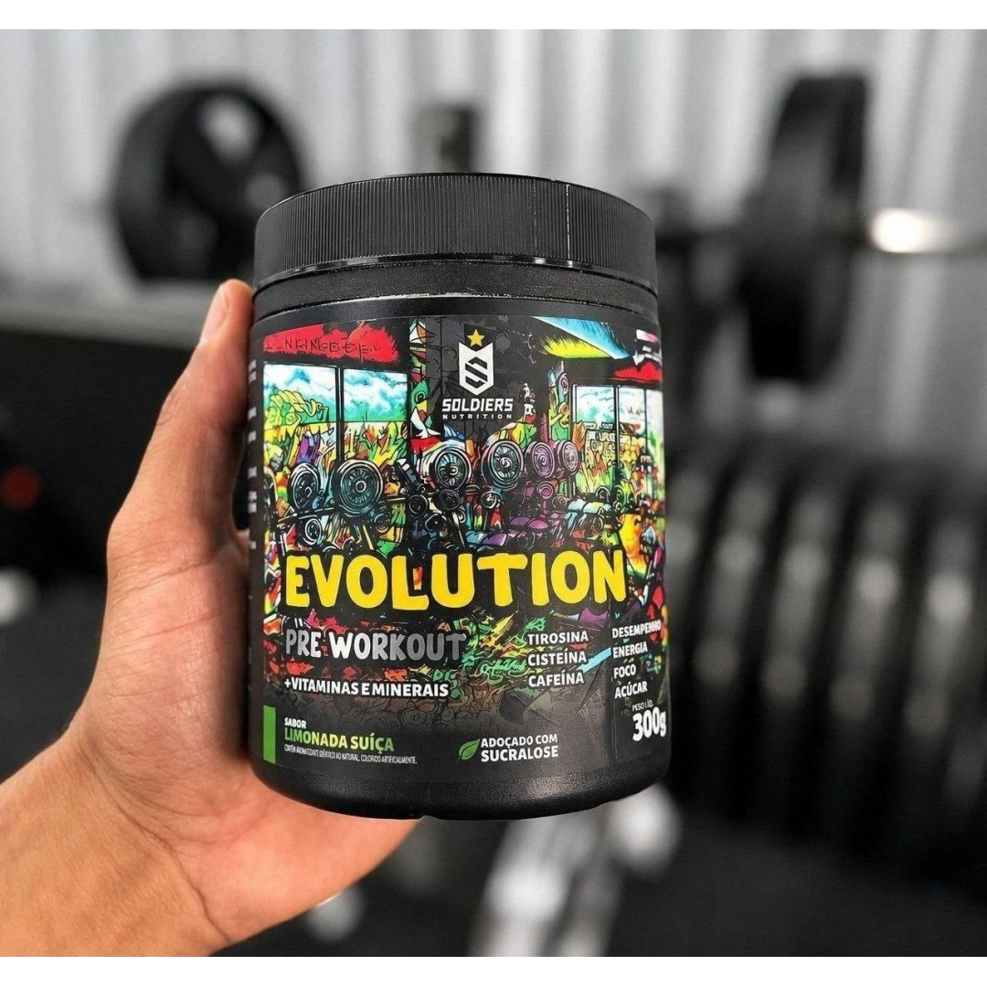 Pré-treino Evolution Workout 300g Termogênico Sabor Limonada Suiça Soldiers Nutrition Energia Foco Treino