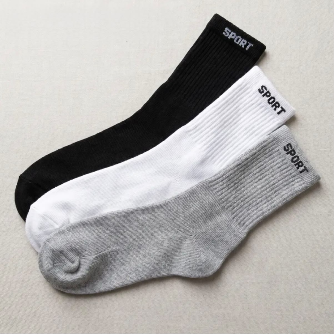 Kit com 12 Pares Meias Cano Alto Algodão