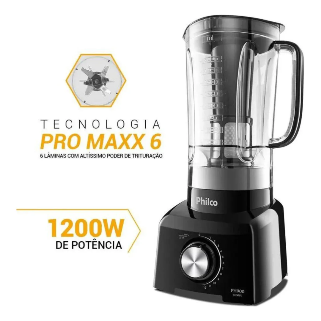 Liquidificador, Ph900, 3L, Preto, 110V, Philco