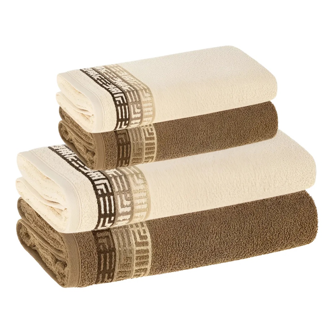 Jogo De Toalhas 4 Pçs Fio Cardado 100% Algodão Bosco Karsten