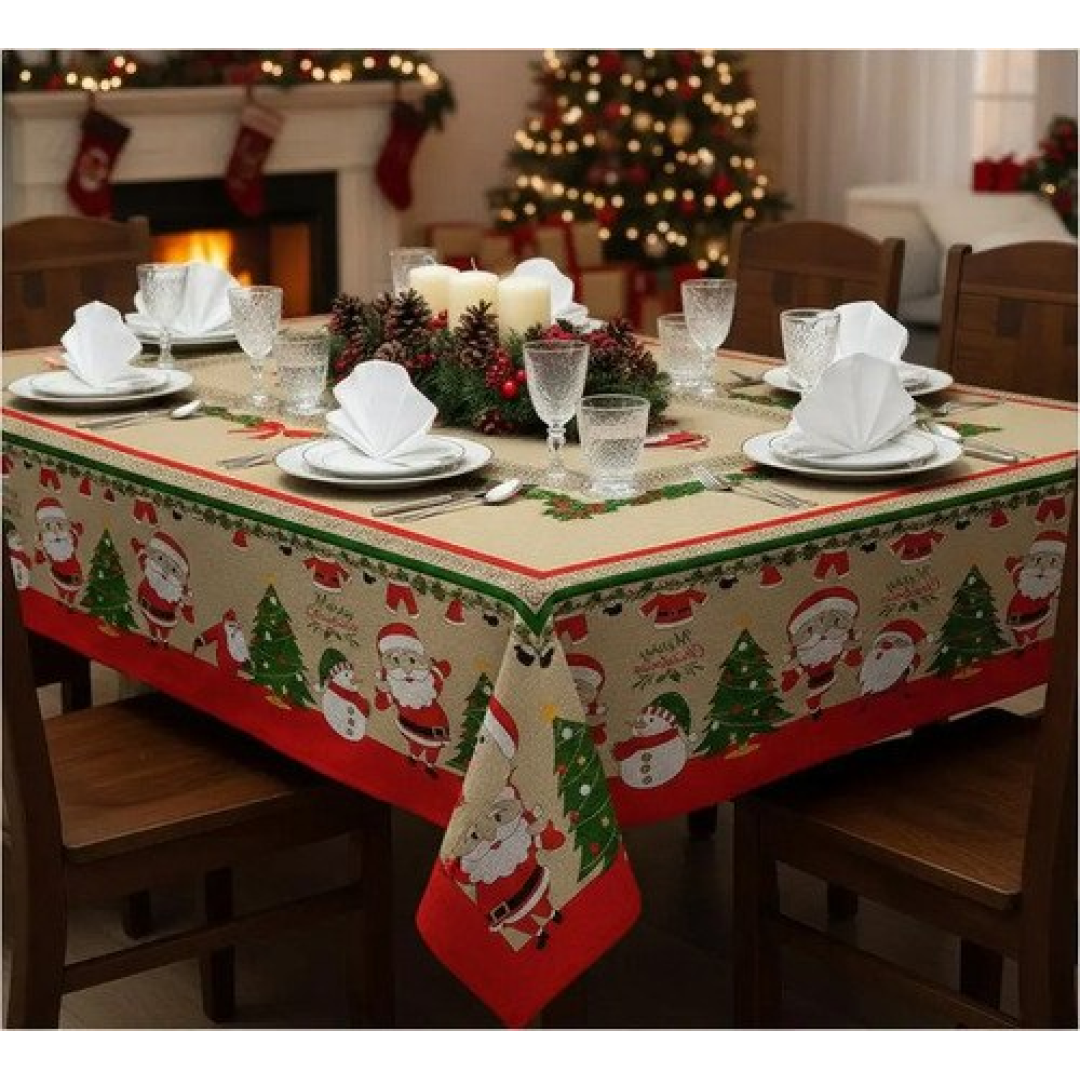 Toalha de Mesa de Natal 3 Metros 8 Lugares