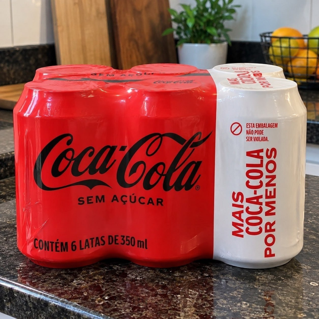 Pack de Coca-Cola sem Açúcar 350ml 6 unidades