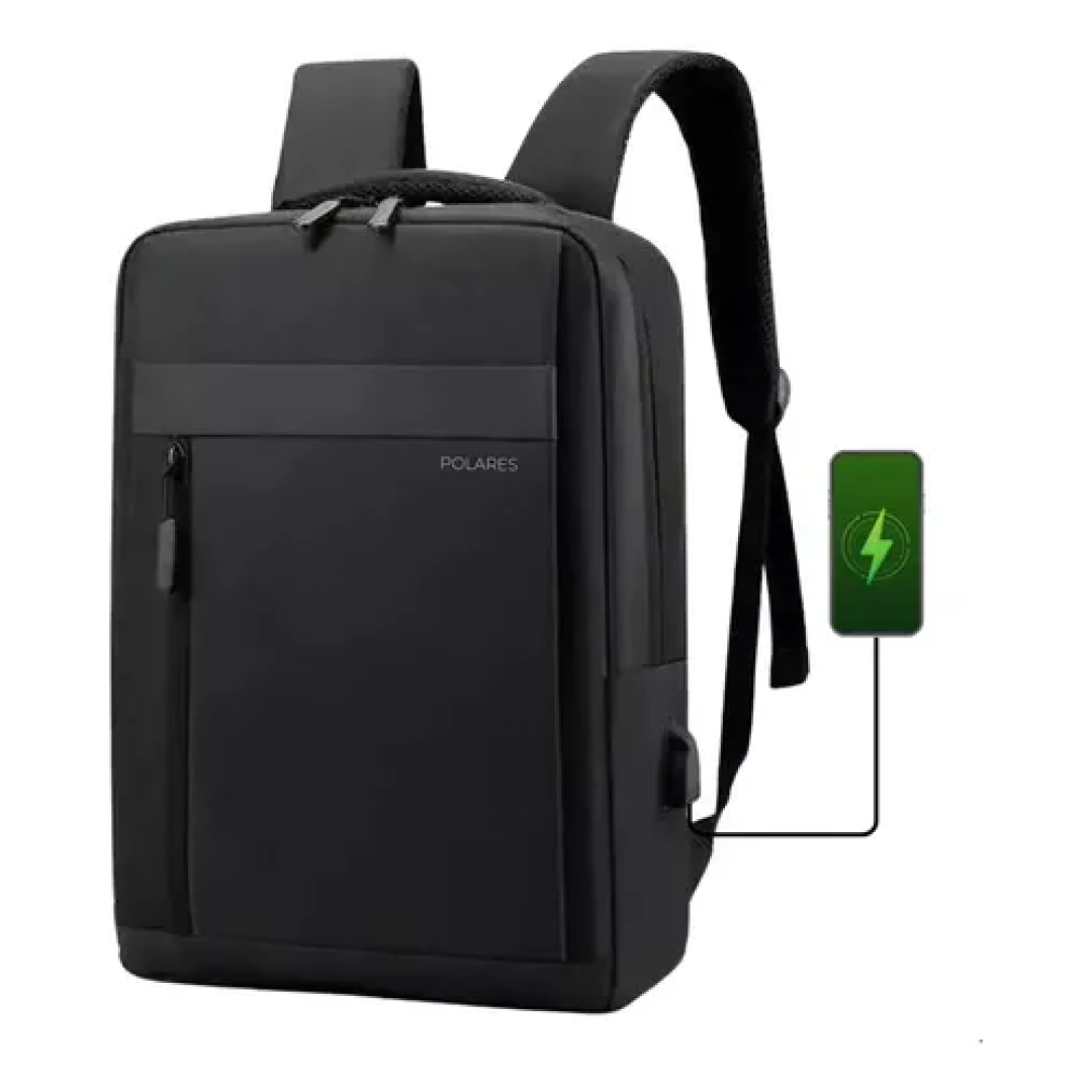 Mochila Bolsa Para Notebook 15.6 Executiva Modelo Premium Saída Usb Polares Cor Preto