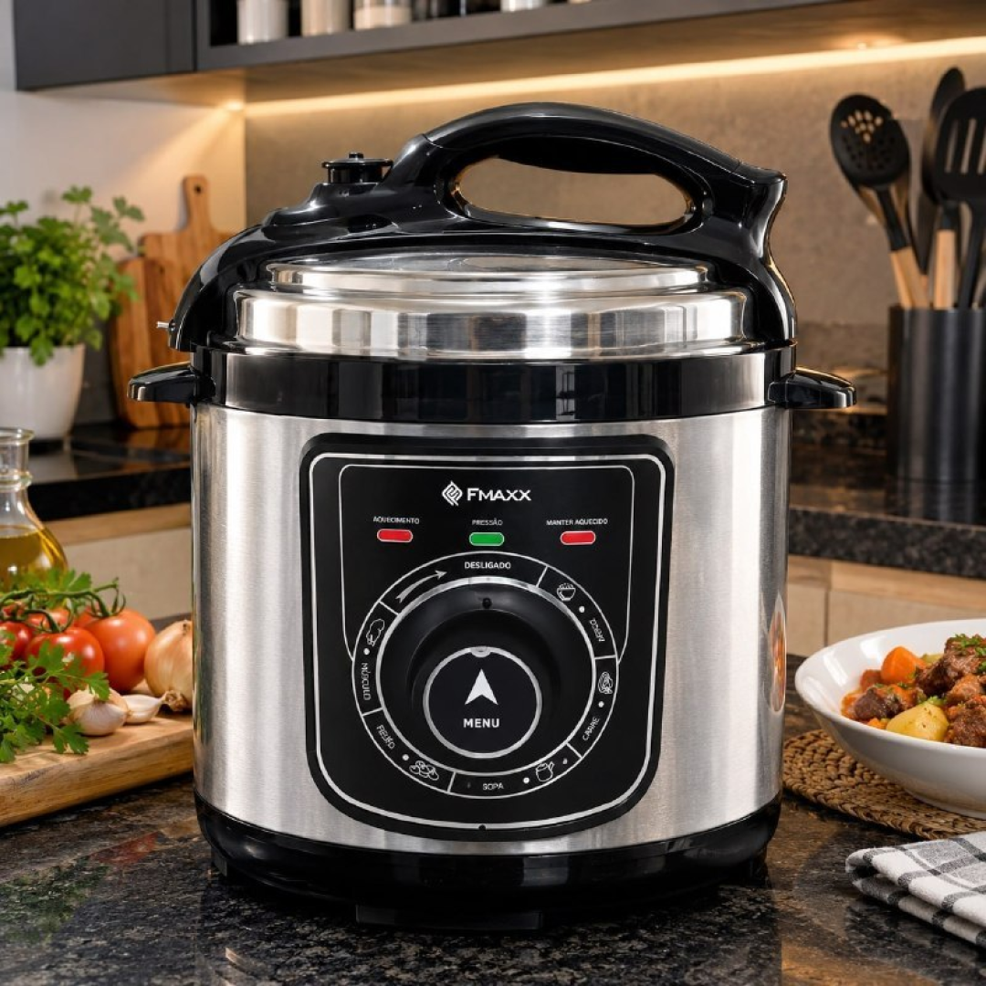 Panela de Pressão Elétrica Fmaxx Chef 4L 800W Prateado 220V