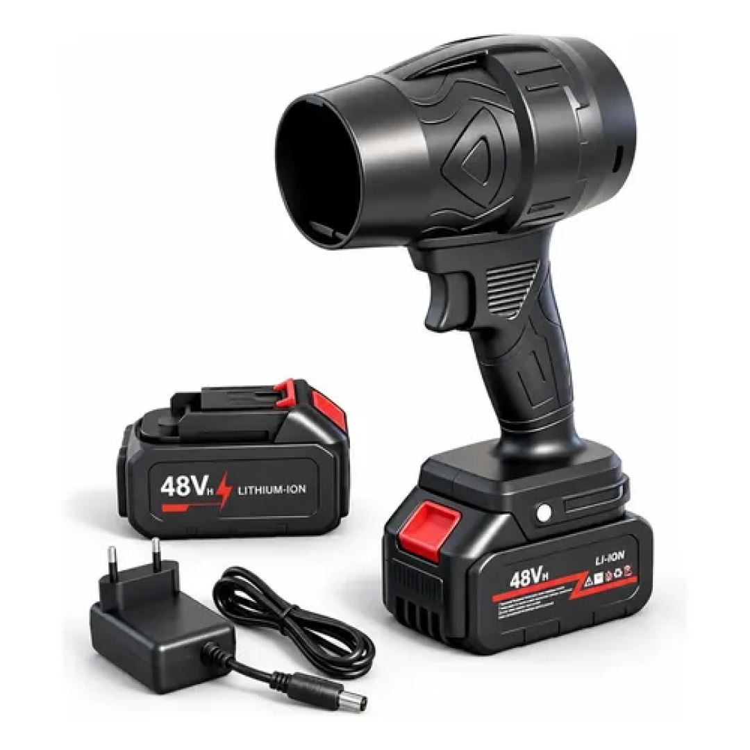 Soprador de Folhas e Pó Turbo Portátil 48V + 2 Baterias