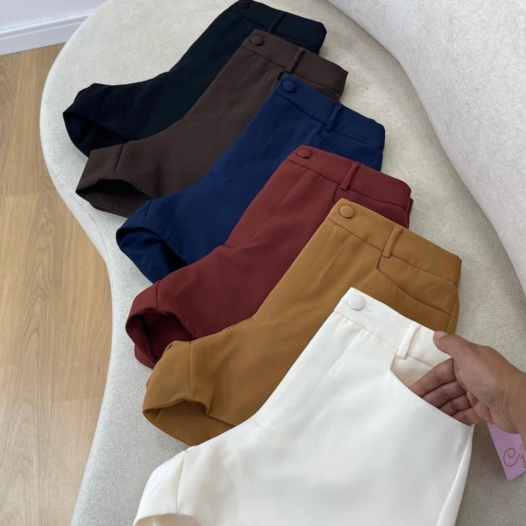 Shorts Alfaiataria Social Cintura Alta (9 cores)