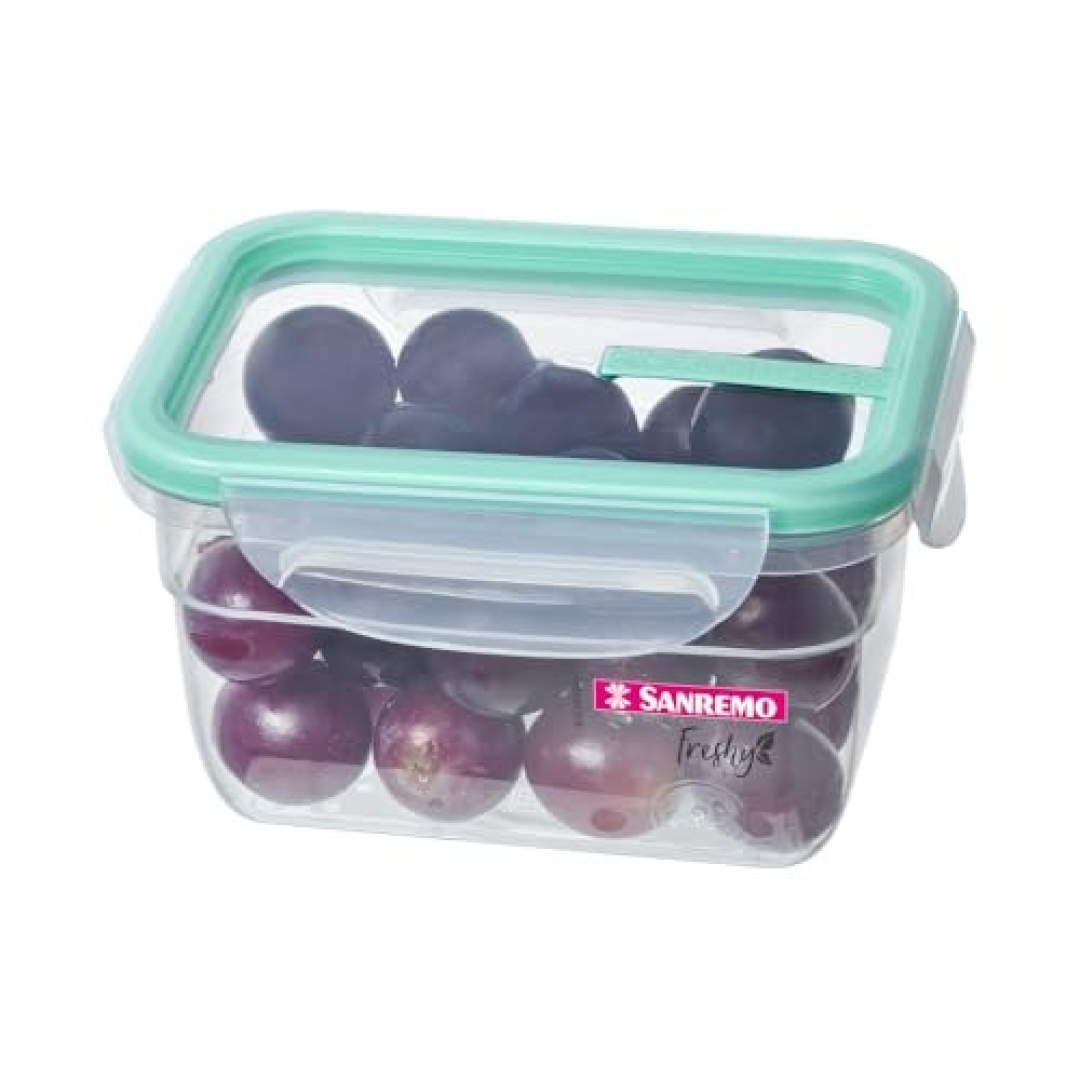 Sanremo Pote Plástico Hermético de 537ml e Tampa com Travas, Linha Freshy