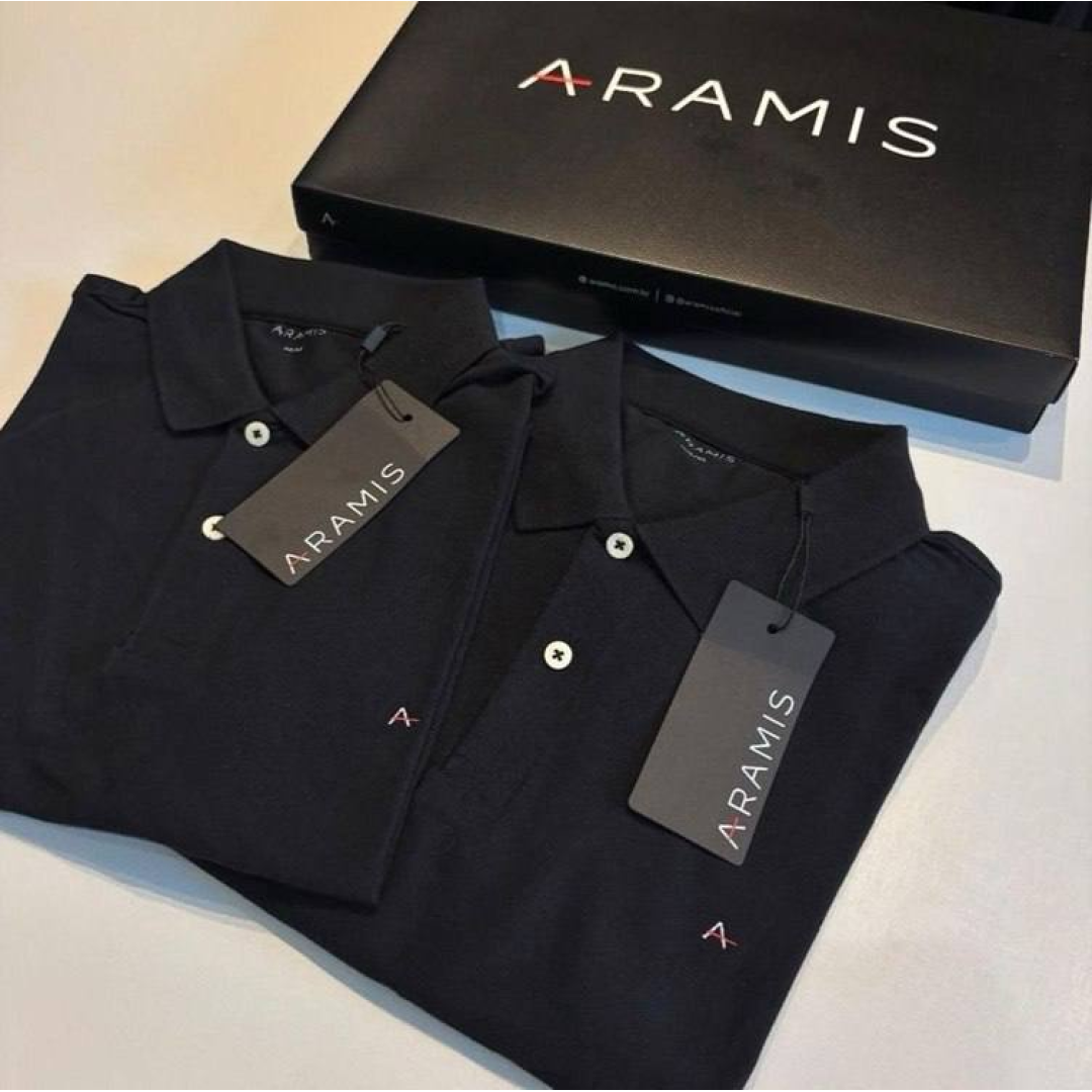 Polo Camiseta Aramis Basic Piquet Preta