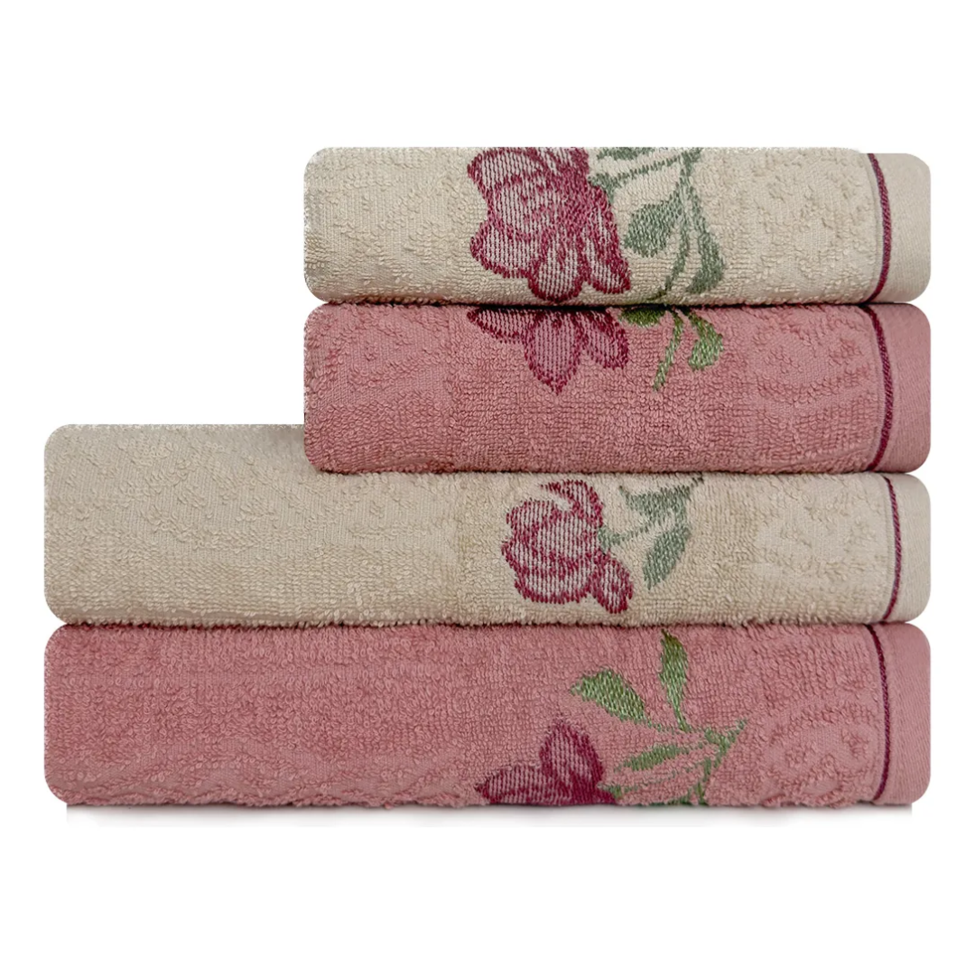 Jogo De Toalhas 100% Algodão Karsten 4 Peças Banho E Rosto