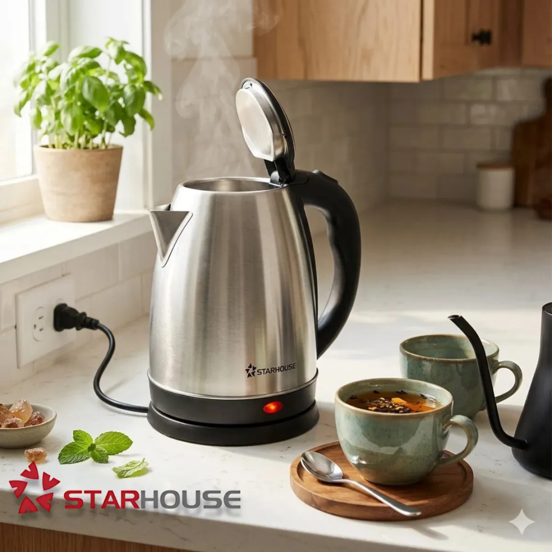 Chaleira Elétrica 1,8l 1000w Inox Aquecimento Café Agua Automática Jarra - Star House