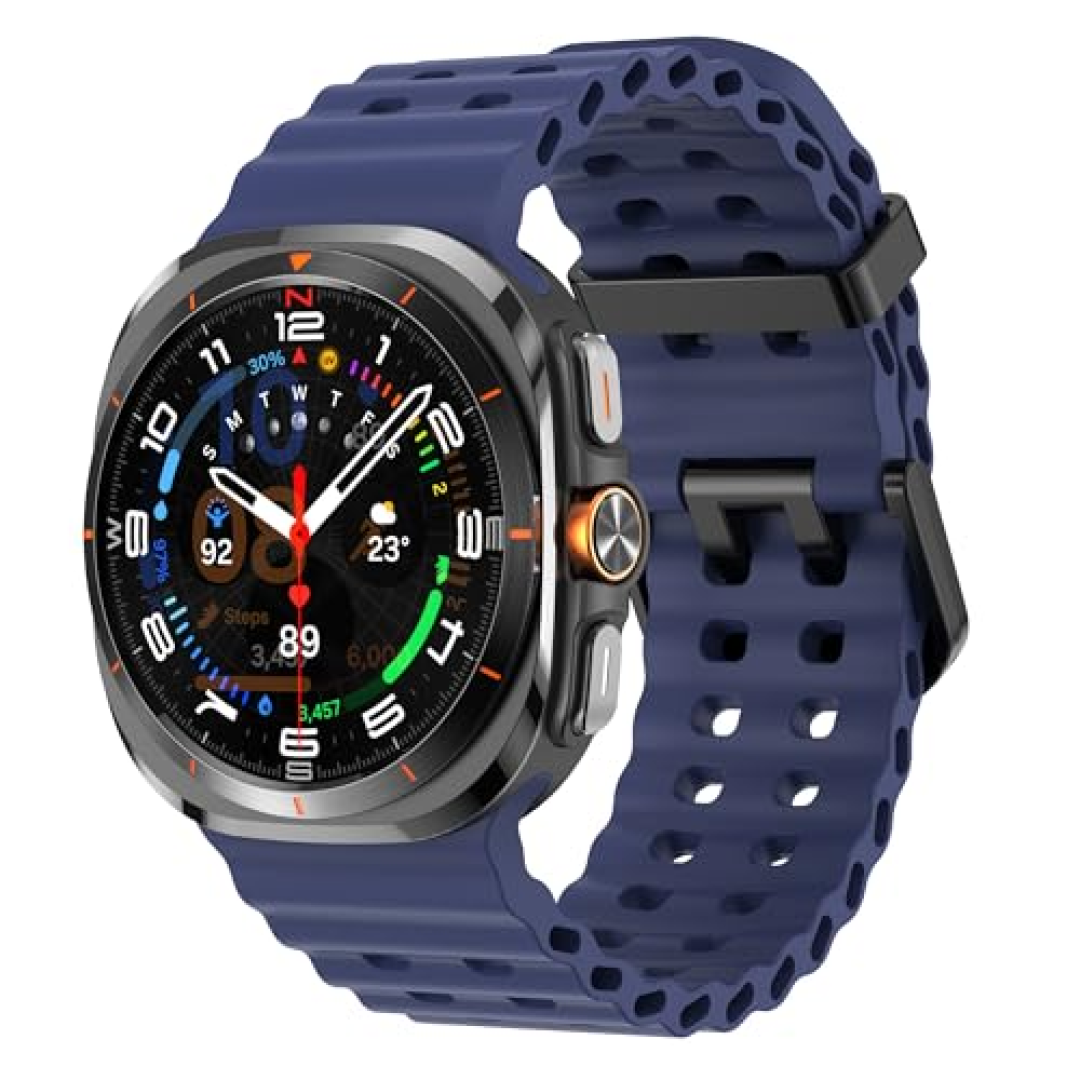 Sodhad Pulseira de silicone macio para Samsung Galaxy Watch Ultra de 47 mm masculina e feminina, pulseira esportiva respirável para Galaxy Watch Ultra 7 de 47 mm