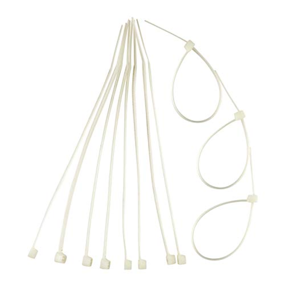 Abraçadeira de Nylon 2,5 x 150 mm Branca com 100 Peças