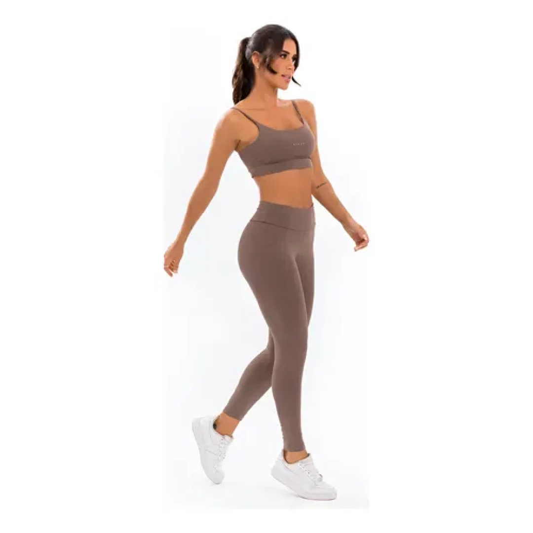 Conjunto Fitness Feminino Academia Top E Calça Poliamida