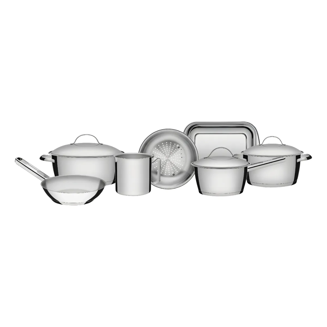 Jogo De Panelas Allegra Em Aço Inox 7 Peças Tramontina